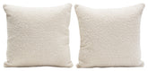 Set of (2) 16" Square Accent Pillows in Bone Boucle Textured Fabric By Diamond Sofa